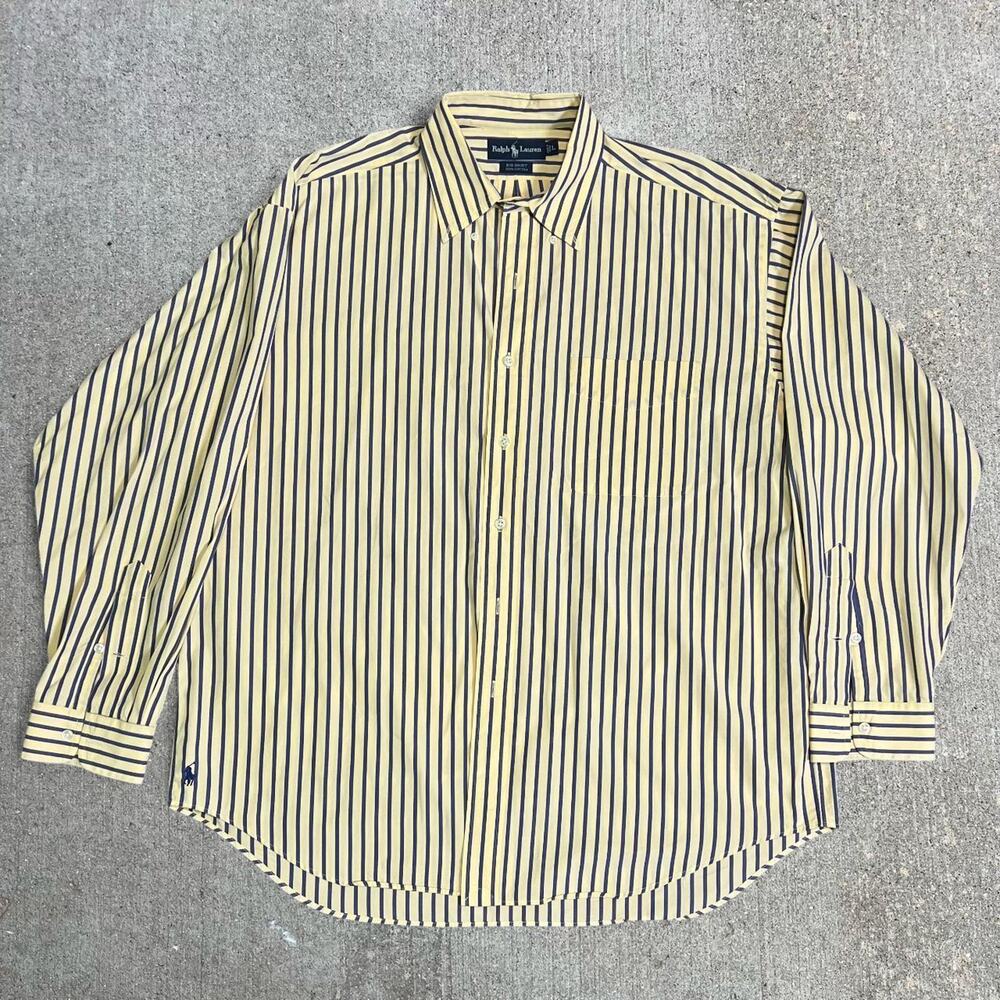 90s ralph lauren yellow Longsleeve shirt